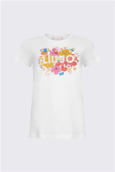 Liu Jo Ecs T-Shirt Moda M/C Kadın Bisiklet Yaka T-Shirt