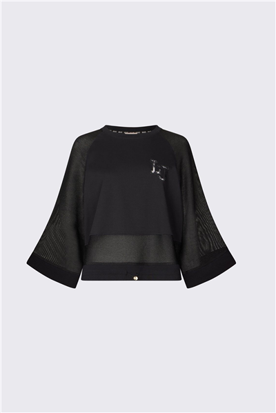 Liu Jo Felpa Chiusa Kadın Bisiklet Yaka Sweatshirt Siyah