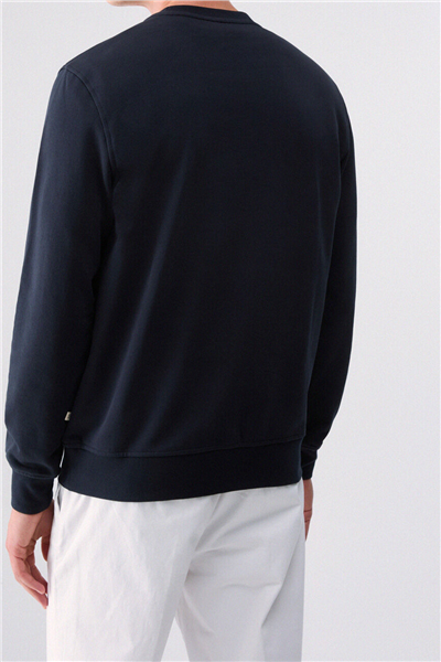 Liu Jo Felpa Chiusa M/L Erkek Bisiklet Yaka Sweatshirt Mavi