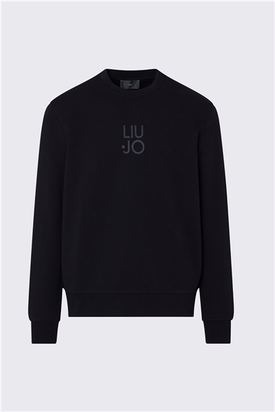 Liu Jo Felpa Chiusa M/L Erkek Bisiklet Yaka Sweatshirt Siyah