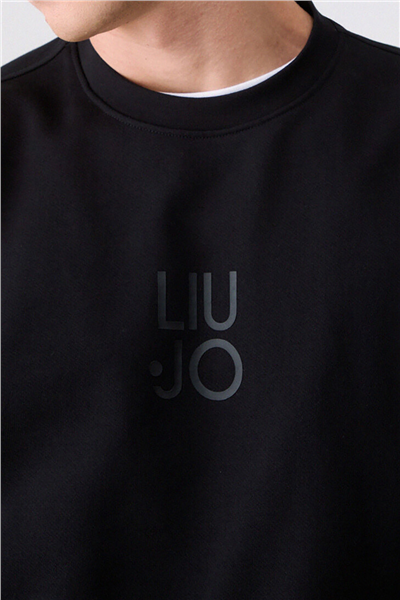 Liu Jo Felpa Chiusa M/L Erkek Bisiklet Yaka Sweatshirt Siyah