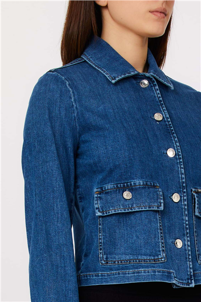 Liu Jo Giacca Denim Braid Kadın Kot Mont