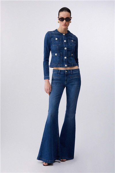 Liu Jo Giubbino Button Kadın Kot Mont