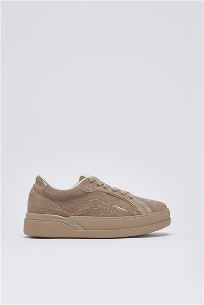 Liu Jo Lena 02 - Sneaker Cow Suede/Patent Moka Kadın Sneaker
