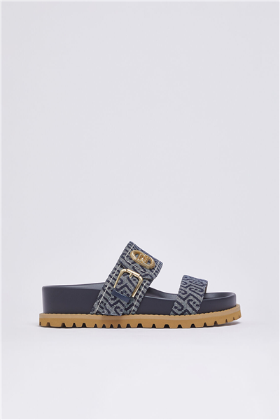 Liu Jo Livia 02 Monogram Kadın Sandalet Mavi