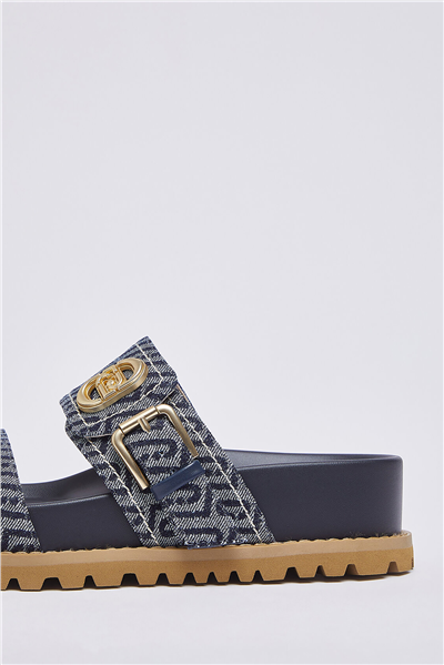 Liu Jo Livia 02 Monogram Kadın Sandalet Mavi