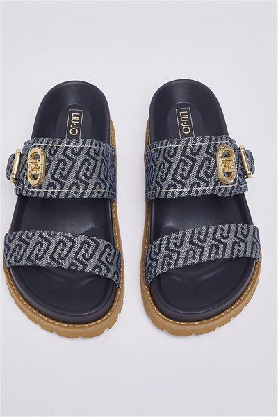 Liu Jo Livia 02 Monogram Kadın Sandalet Mavi