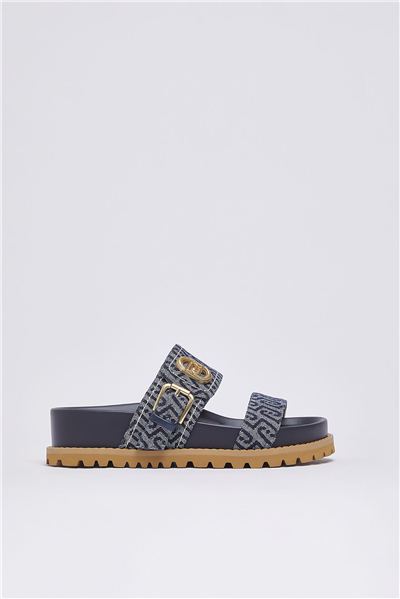 Liu Jo Livia 02 Monogram Kadın Sandalet Mavi