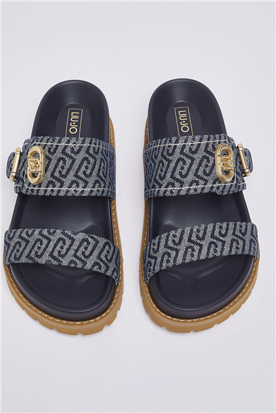 Liu Jo Livia 02 Monogram Kadın Sandalet Mavi
