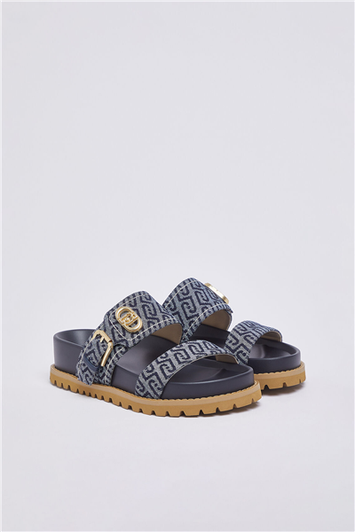 Liu Jo Livia 02 Monogram Kadın Sandalet Mavi