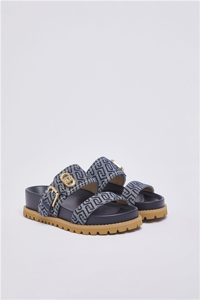 Liu Jo Livia 02 Monogram Kadın Sandalet Mavi