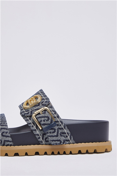 Liu Jo Livia 02 Monogram Kadın Sandalet Mavi