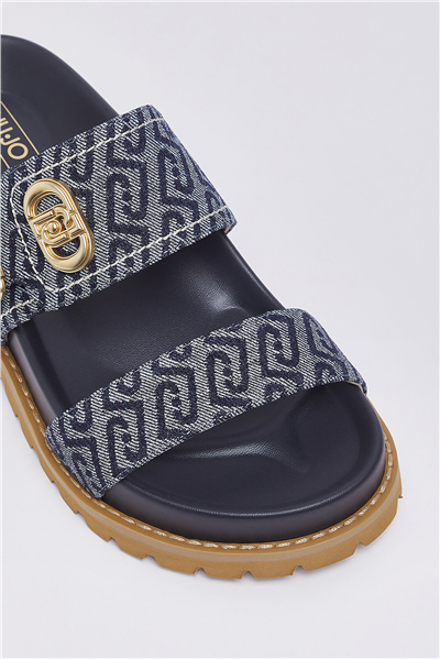 Liu Jo Livia 02 Monogram Kadın Sandalet Mavi