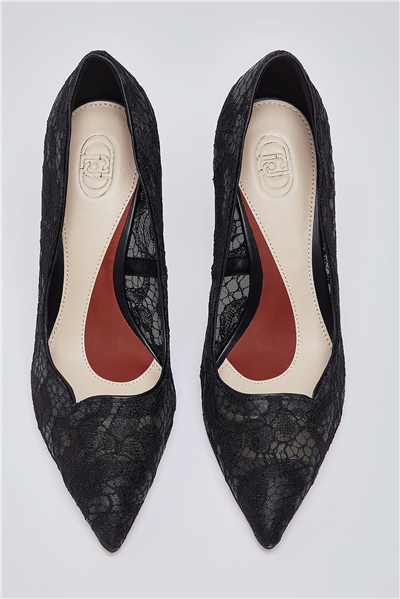 Liu Jo My Demi 04 Decollete Lace Fabric Kadın Topuklu Ayakkabı Siyah