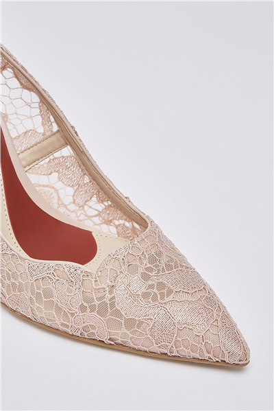 Liu Jo My Demi 04 Decollete Lace Fabric Kadın Topuklu Ayakkabı Pembe