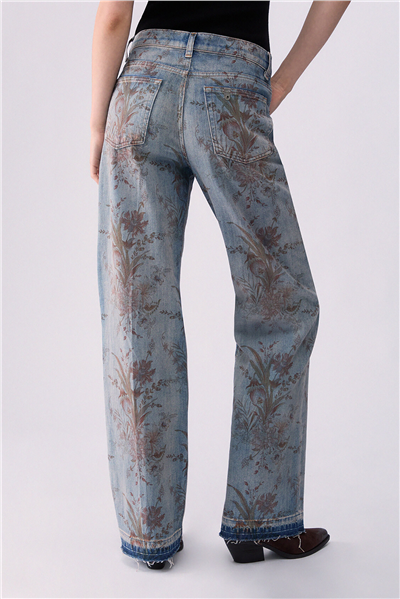 Liu Jo Pant.Straight Prints Kadın Jean Pantolon