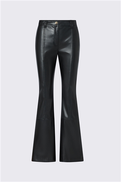 Liu Jo Pant.Spalmato Kadın Deri Pantolon Siyah