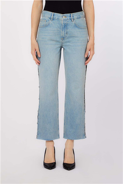 Liu Jo Pant. Straight Split Kadın Jean Pantolon