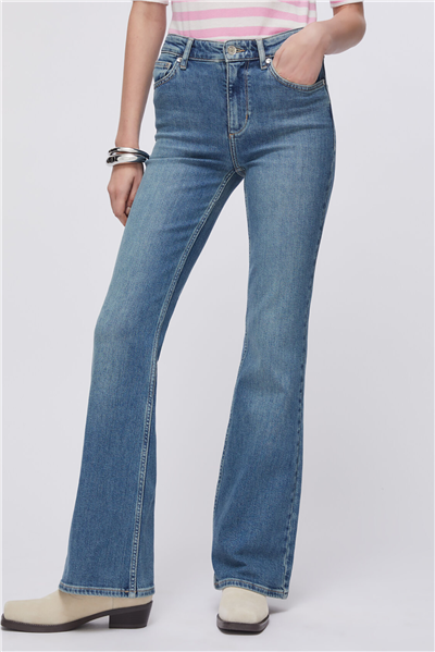 Liu Jo Pant.Magic Boot Cut H.W. Kadın Jean Pantolon Mavi