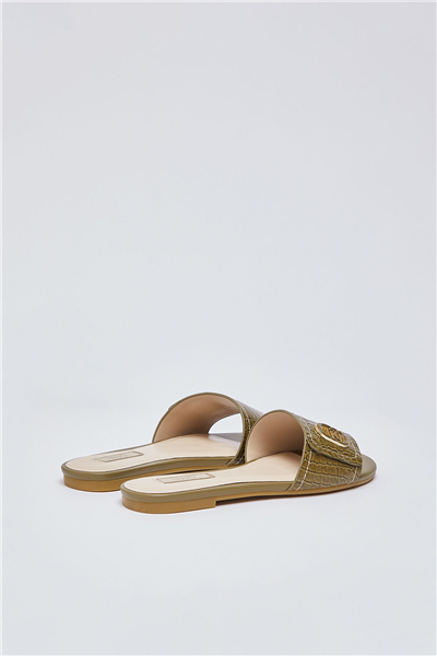 Liu Jo Sandy 03 Printed Cocco Spread Kadın Terlik Yeşil