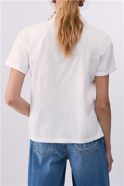 Liu Jo T-Shirt Moda M/C Kadın Bisiklet Yaka T-Shirt Çok Renkli