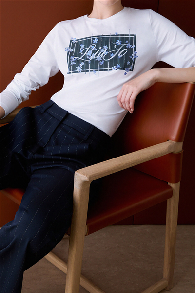 Liu Jo T-Shirt Moda M/C Kadın Bisiklet Yaka T-Shirt