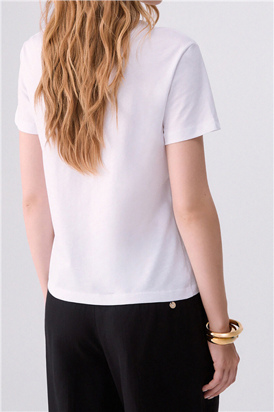 Liu Jo T-Shirt Moda M/C Kadın Bisiklet Yaka T-Shirt