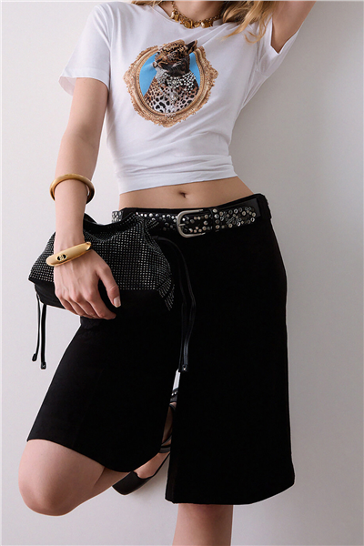 Liu Jo T-Shirt Moda M/C Kadın Bisiklet Yaka T-Shirt