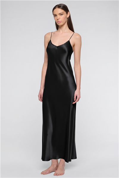 Luna di Seta Basic Seduction Negligee Kadın Gecelik Siyah