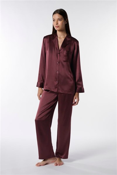 Lunadiseta Kadın Pijama Takımı Bordo