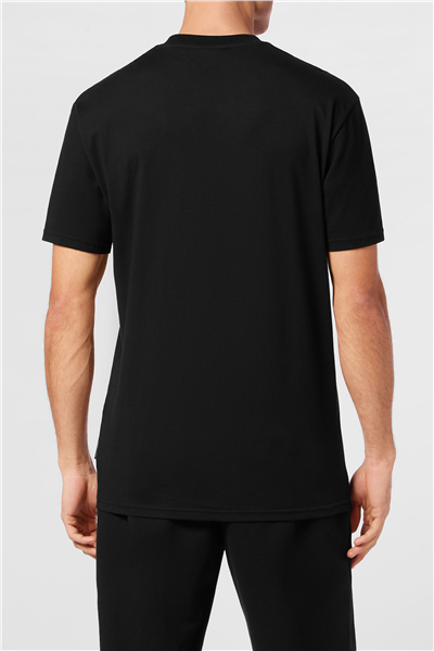Plein Sport Cotton T-Shirt Round Neck SS Lamina Tiger Erkek Bisiklet Yaka T-Shirt