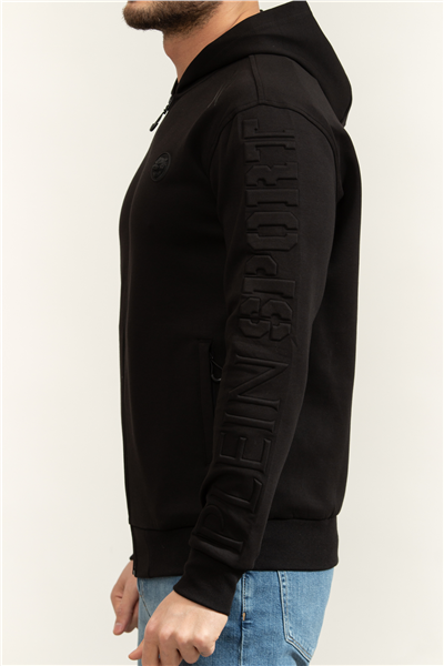 Plein Sport Embossed Hoodie Sweatjacket Erkek Kapüşonlu Sweatshirt