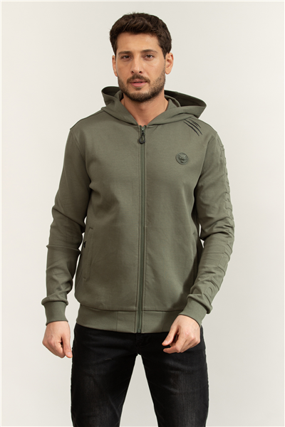 Plein Sport Embossed Hoodie Sweatjacket Erkek Kapüşonlu Sweatshirt