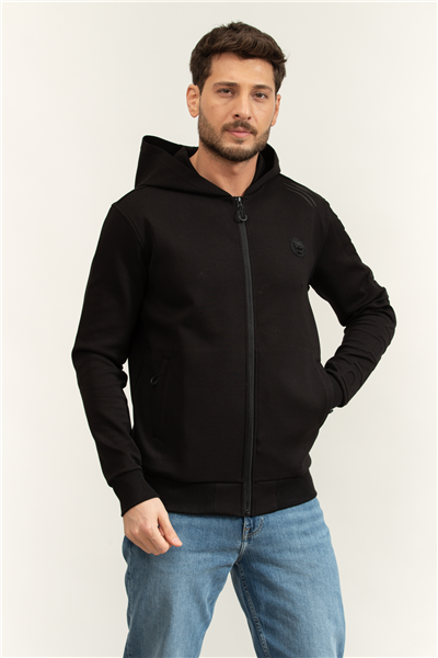Plein Sport Embossed Hoodie Sweatjacket Erkek Kapüşonlu Sweatshirt