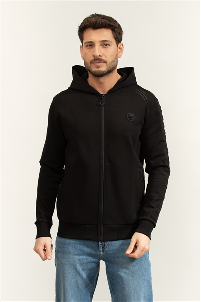 Plein Sport Embossed Hoodie Sweatjacket Erkek Kapüşonlu Sweatshirt