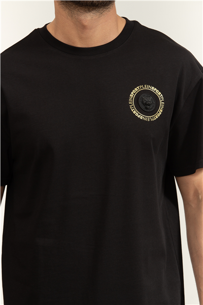Plein Sport Round Neck T-Shirt Back Logo Erkek Bisiklet Yaka T-Shirt