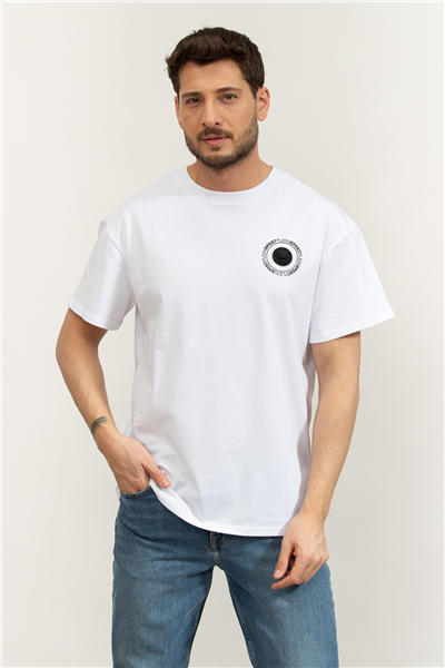 Plein Sport Round Neck T-Shirt Back Logo Erkek Bisiklet Yaka T-Shirt