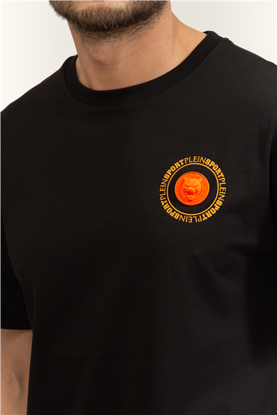 Plein Sport Round Neck T-Shirt Back Logo Erkek Bisiklet Yaka T-Shirt