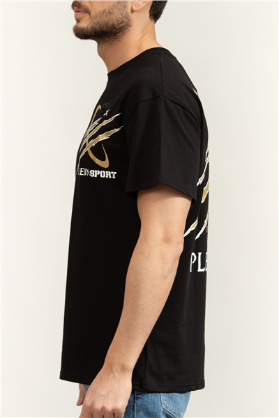 Plein Sport Round Neck T-Shirt Mercury Scratch Erkek Bisiklet Yaka T-Shirt