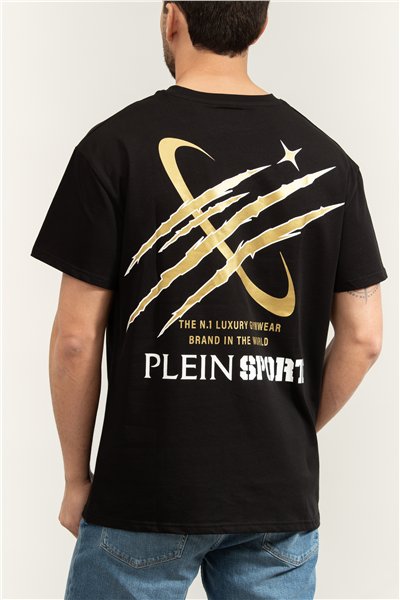 Plein Sport Round Neck T-Shirt Mercury Scratch Erkek Bisiklet Yaka T-Shirt