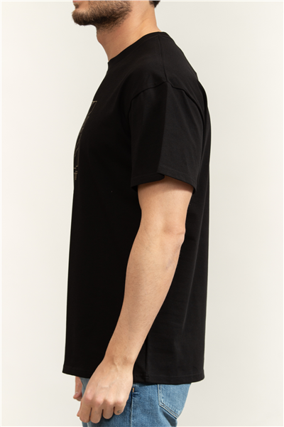 Plein Sport Round Neck T-Shirt Outline Scratch Logo Erkek Bisiklet Yaka T-Shirt