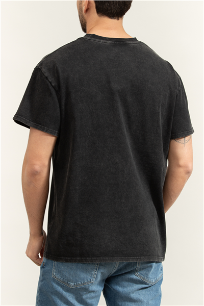 Plein Sport Washed Fleece T-Shirt Scratch Tiger Erkek Bisiklet Yaka T-Shirt