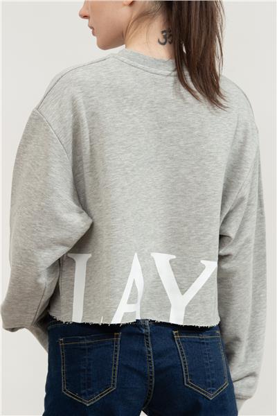 Replay Cropped Kadın Bisiklet Yaka Sweatshirt