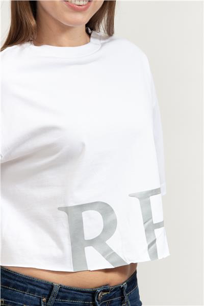 Replay Cropped Kadın Bisiklet Yaka T-Shirt