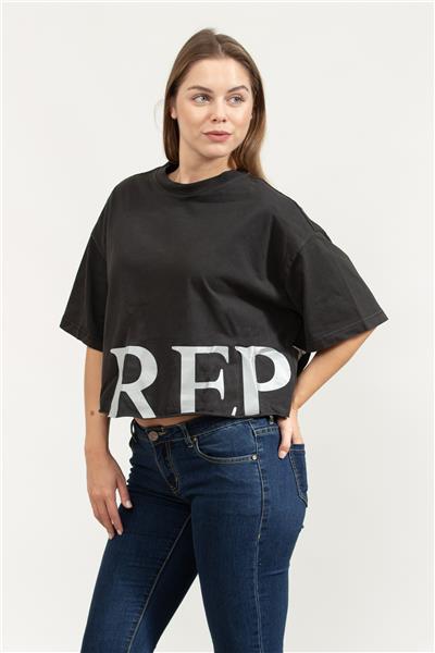Replay Cropped Kadın Bisiklet Yaka T-Shirt