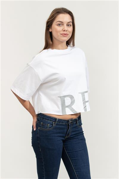 Replay Cropped Kadın Bisiklet Yaka T-Shirt