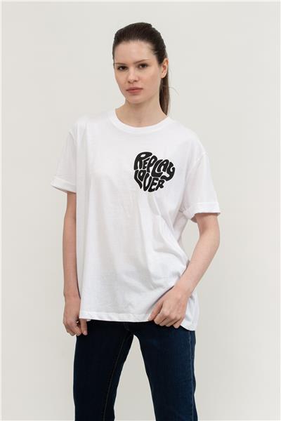 Replay Over Kadın Bisiklet Yaka T-Shirt