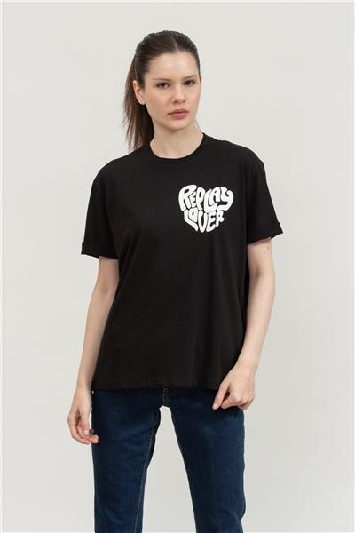 Replay Over Kadın Bisiklet Yaka T-Shirt