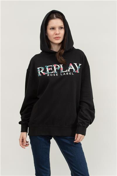 Replay Over Kadın Kapüşonlu Sweatshirt