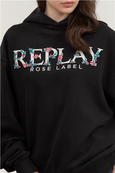 Replay Over Kadın Kapüşonlu Sweatshirt